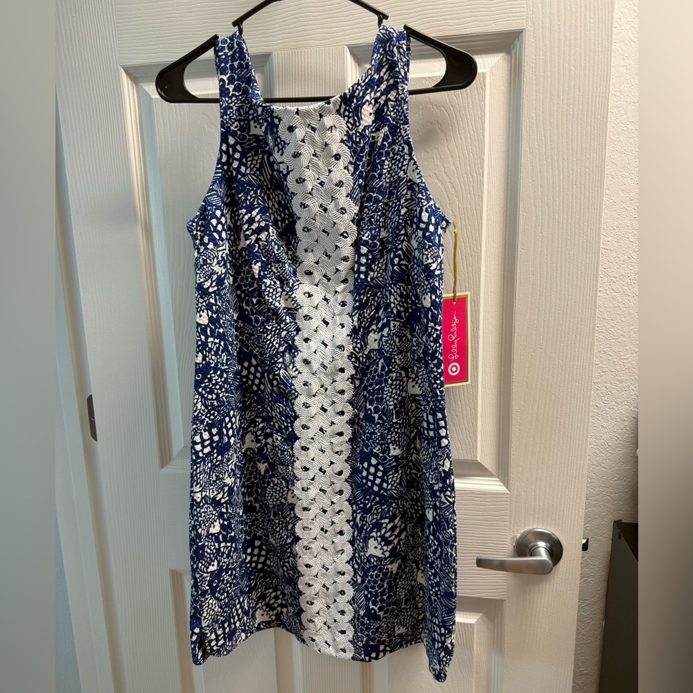 Lilly Pulitzer Navy and White Patterned Mini Dress